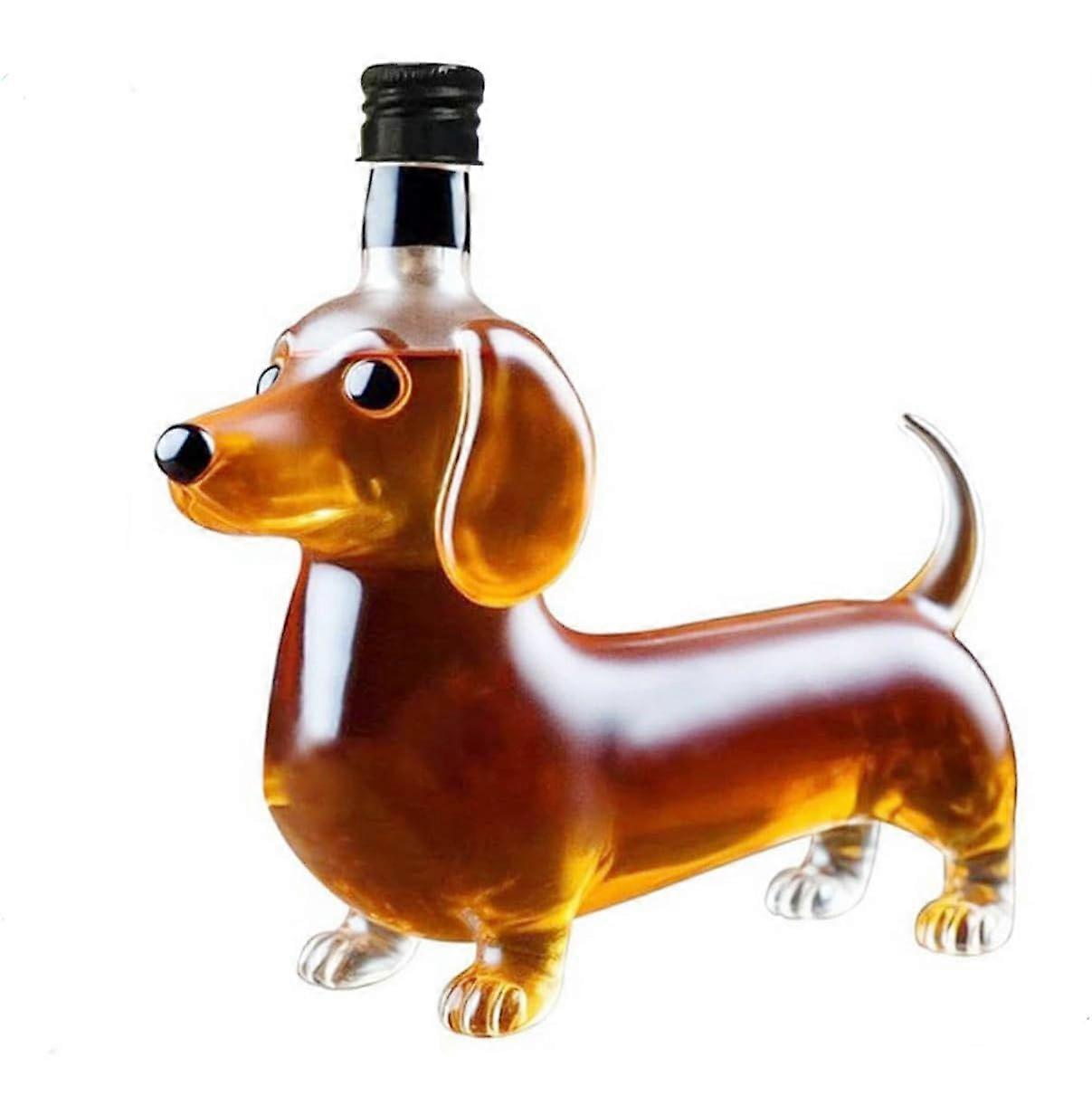 Elegant 300ml Glass Whiskey Decanter with Unique Dog Design for Home Bar Gift and Display
