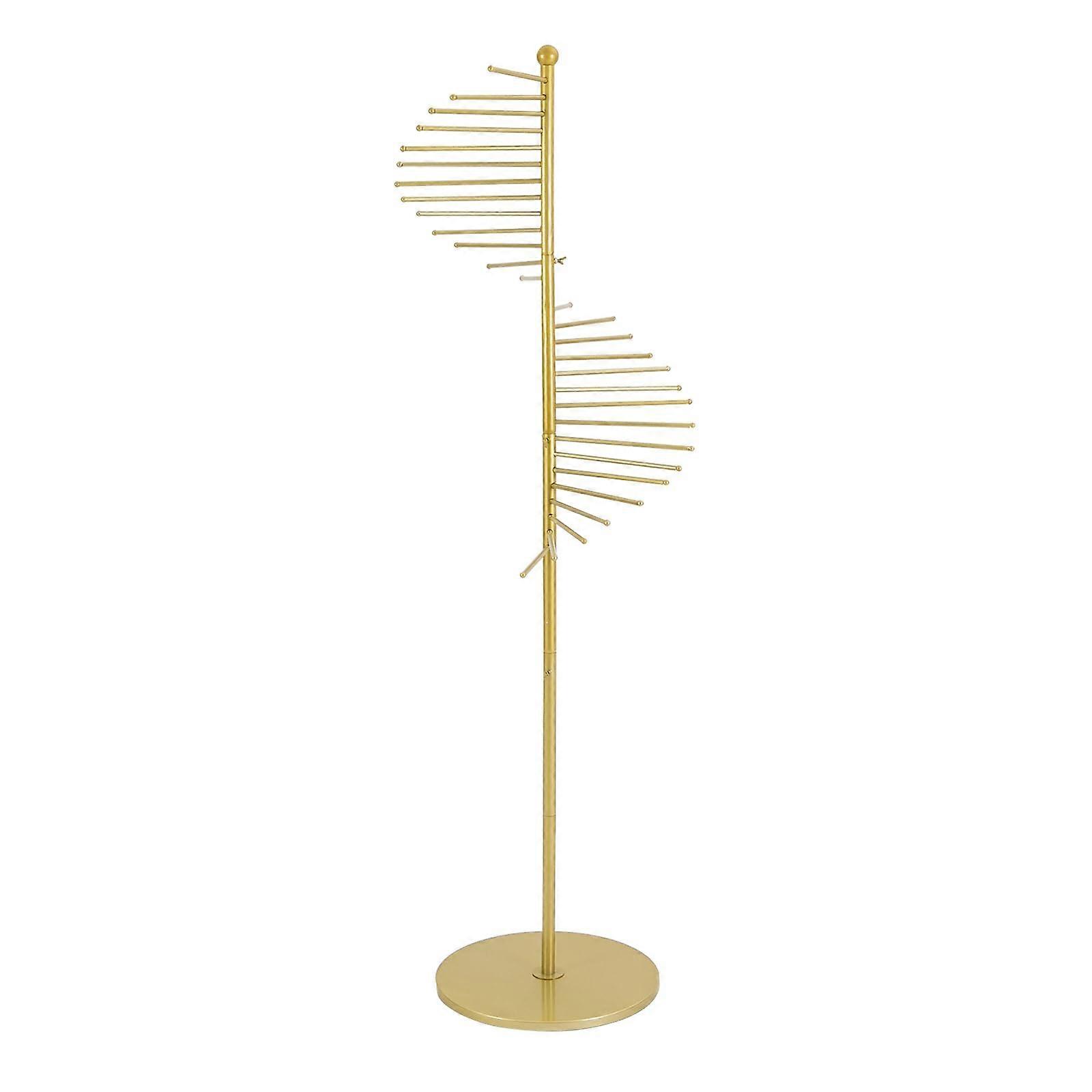 Spiral Scarf Display Stand with 360° Rotation, Floor Standing Freestanding Rack, 31.5' Gold