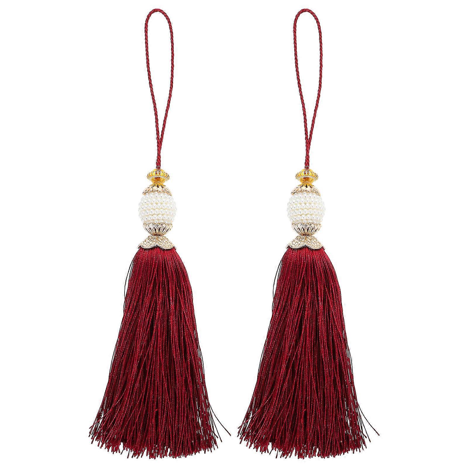 Curtain Tassels Vertical Polyester Tassels for Decoration Use 2Pcs Set