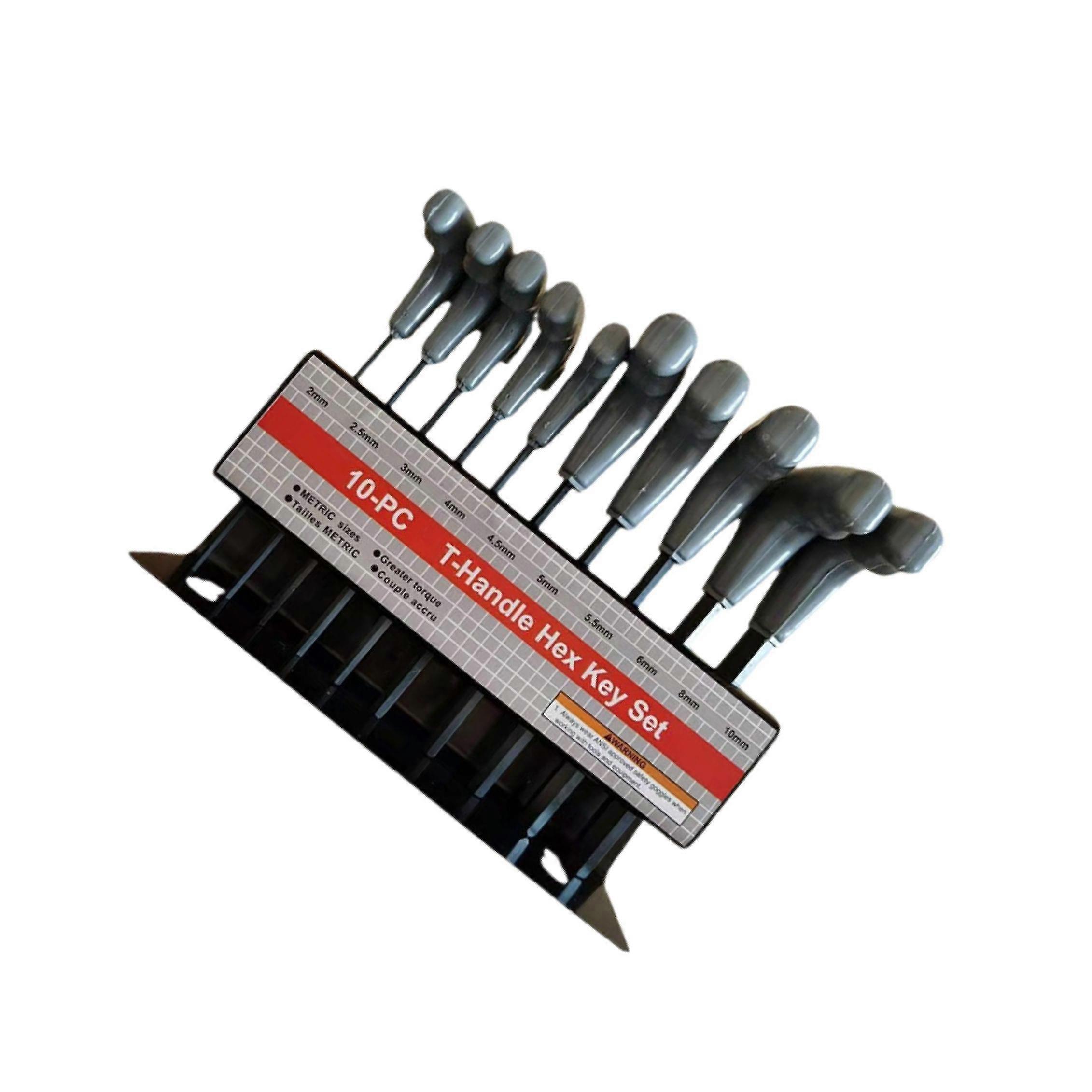 10Pcs Generic T Handle Allen Wrench Set Hexagon Spanner Set Metric