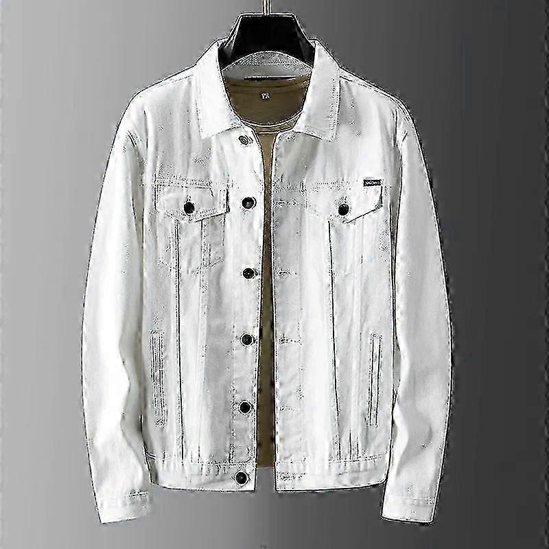 Solid color denim jacket for men, lightweight casual spring autumn jacket 25-26