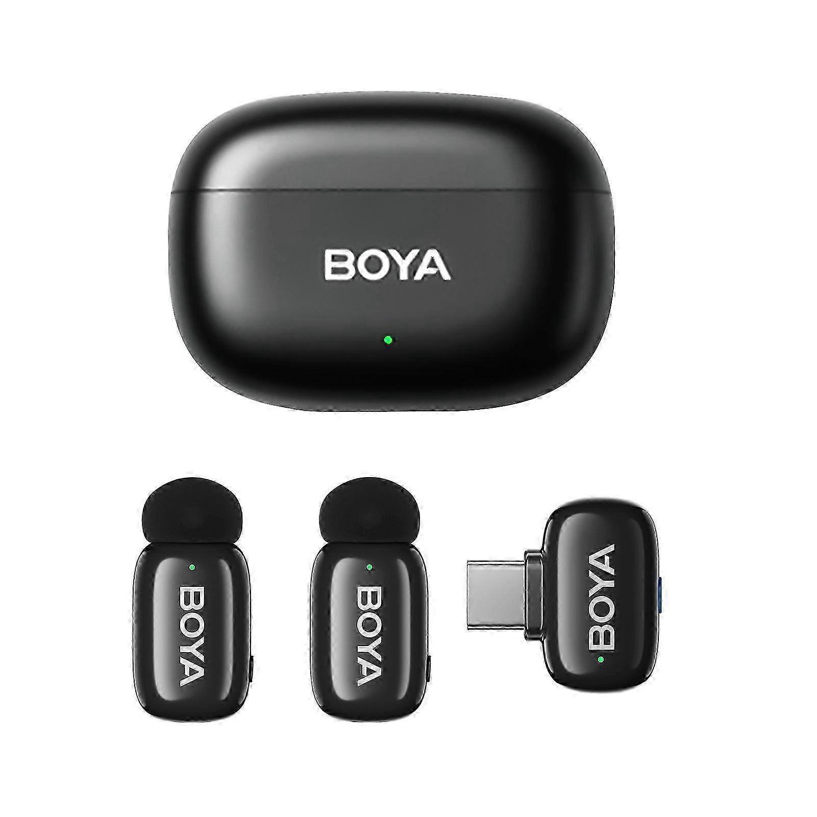 BOYA Mini 2.4G Wireless Lapel Mic System 100M Range w/Charging Case 25-26