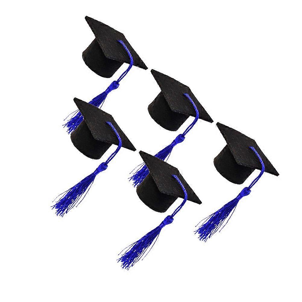 Mini Doctoral Cap Cover for Graduation Party 5Pcs Dark Blue