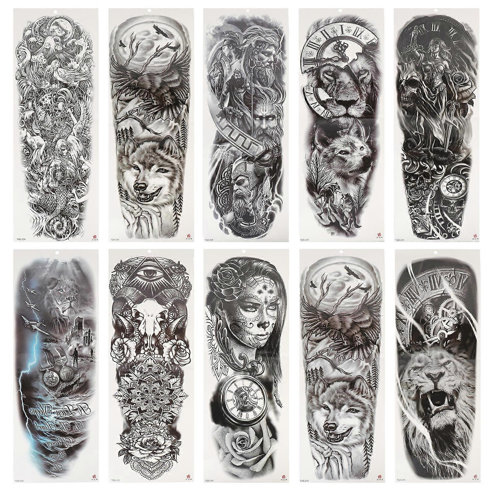 Body Sticker Black Waterproof Temporary for 10 Sheets