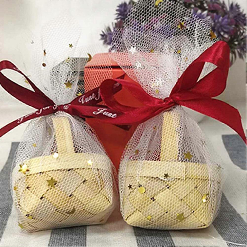 6pcs Wedding Handmade Candy Basket Retro Party Candy Case Mini Gift Baskets