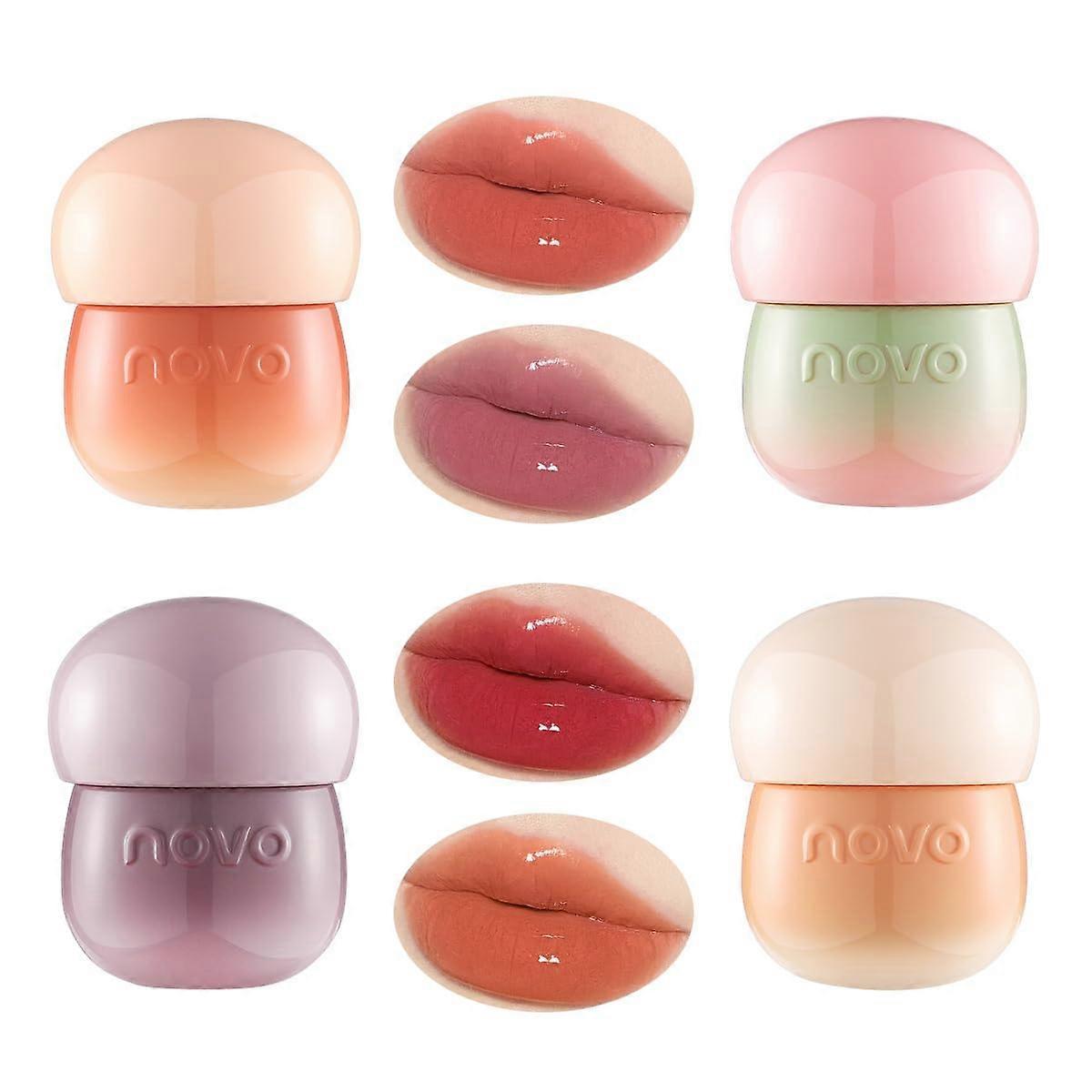 Waterproof Long Lasting Lip Gloss Set with NonStick Cup Formula, 4 Pack Pinecone Shape Gift