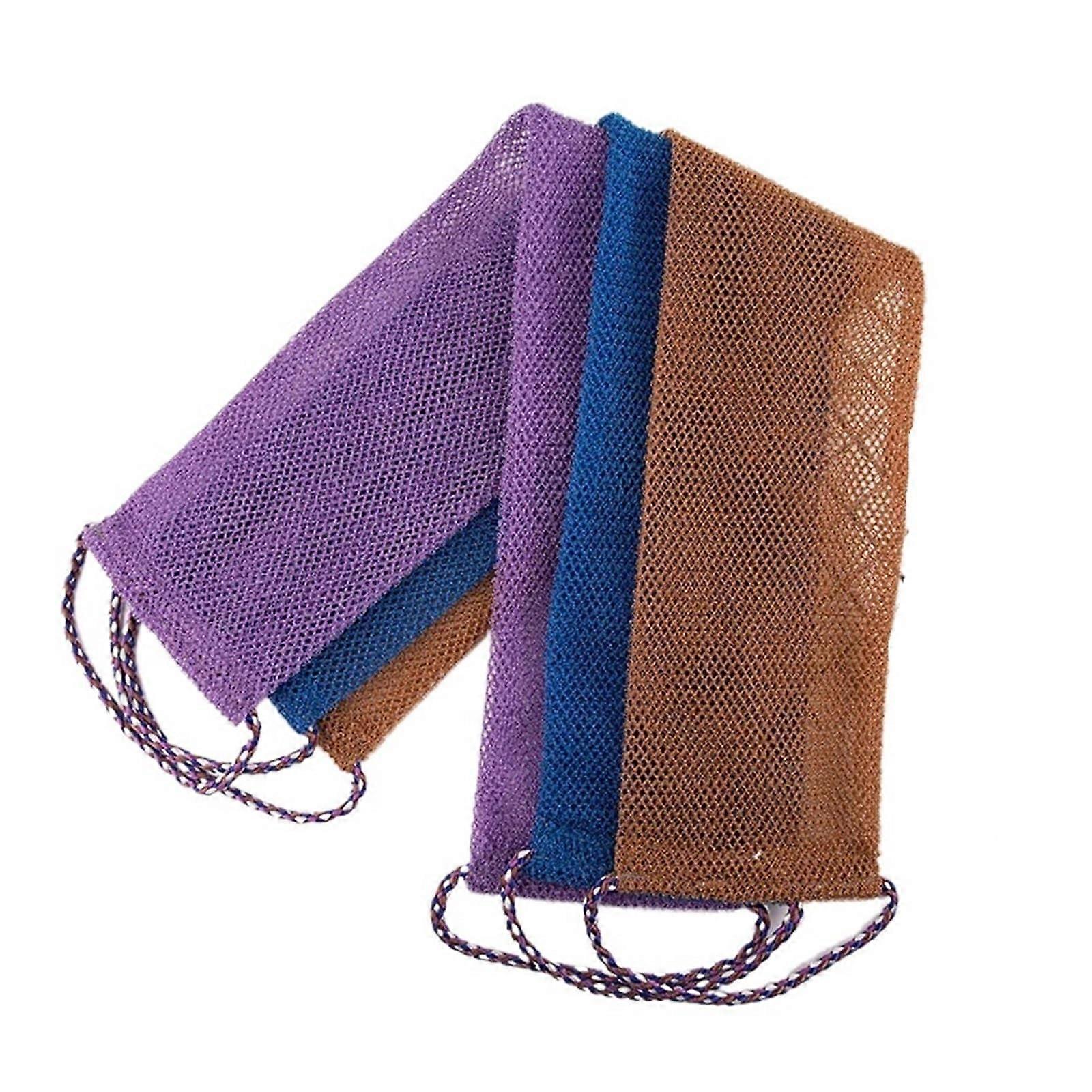 African Exfoliating Net Sponge for Deep Full Body Scrub, Quick Dry Durable Mesh, Purple