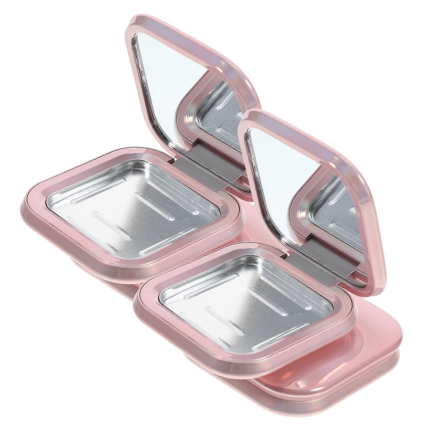 Magnetic Makeup Palette with Lock, Empty Eyeshadow Case for Travel,  Pan Layout, 2pcs