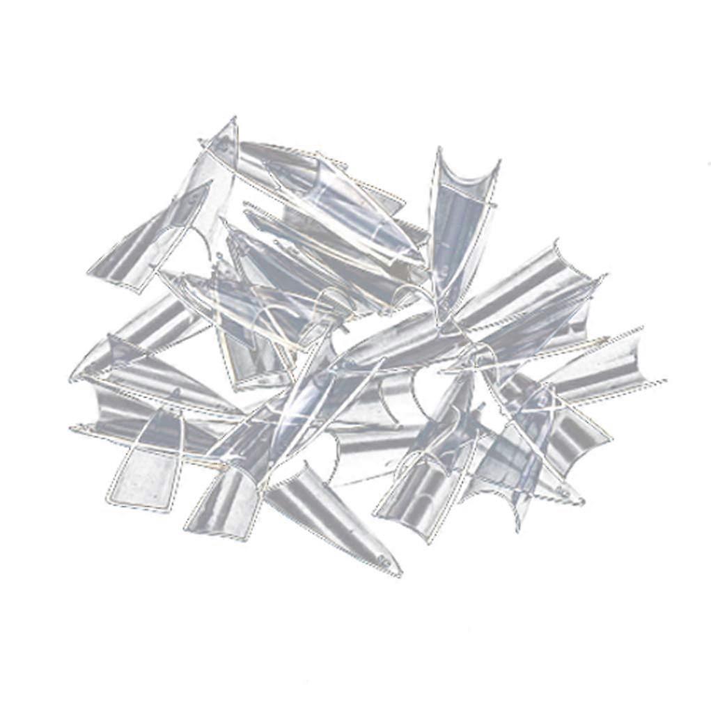500 Pcs Clear Acrylic Nail Tips with Display Board for Practice and Nail Art
