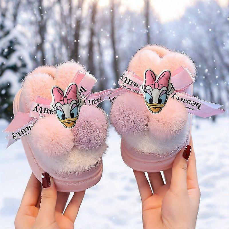 Disney Minnie New Children Cotton Shoes slippers Winter Girl mickey mouse Warm Casual Shoes Baby Autumn Girls Toddler Shoes