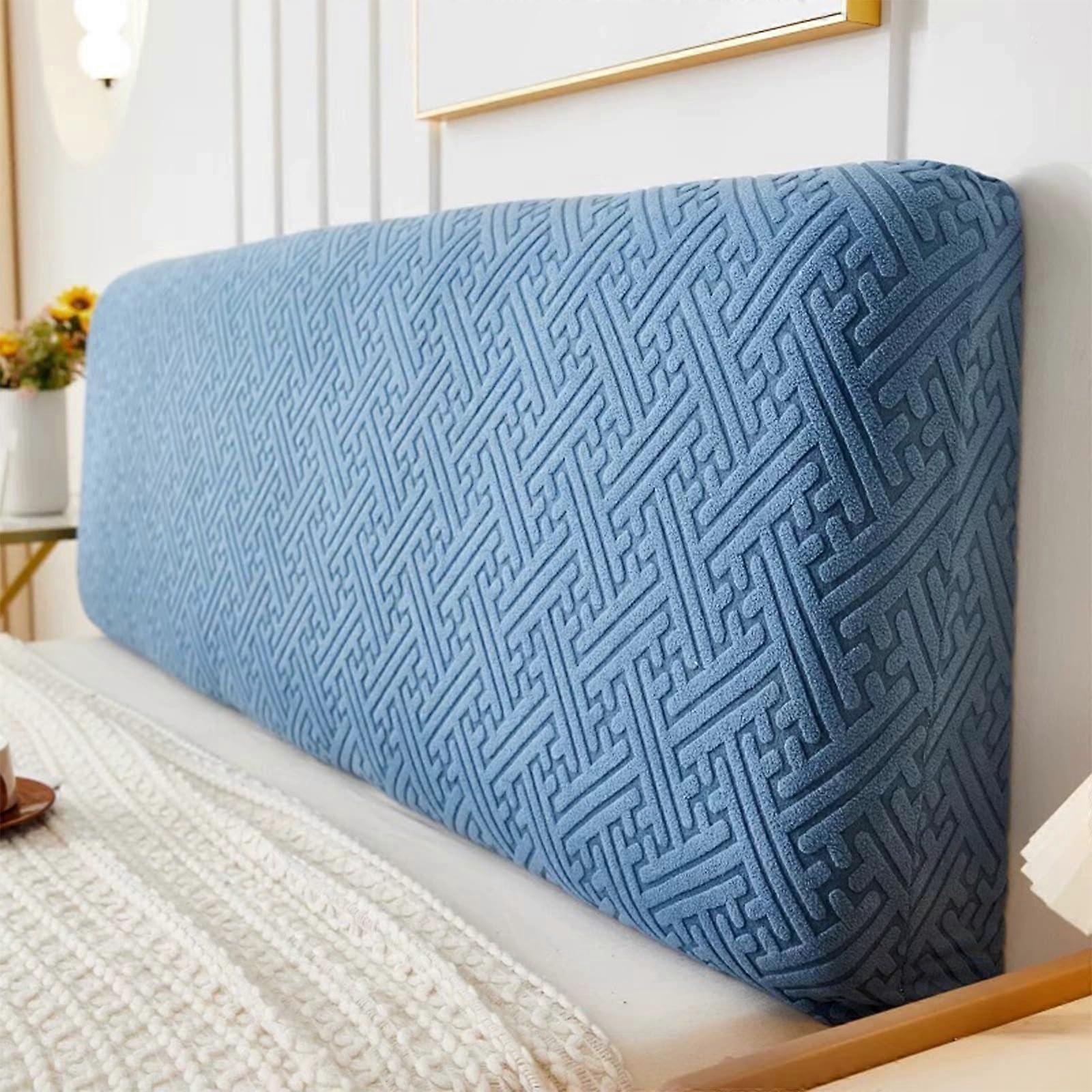 Headboard Cover for 180cm Bed, Stretchable Dustproof Protector, Machine Washable Blue