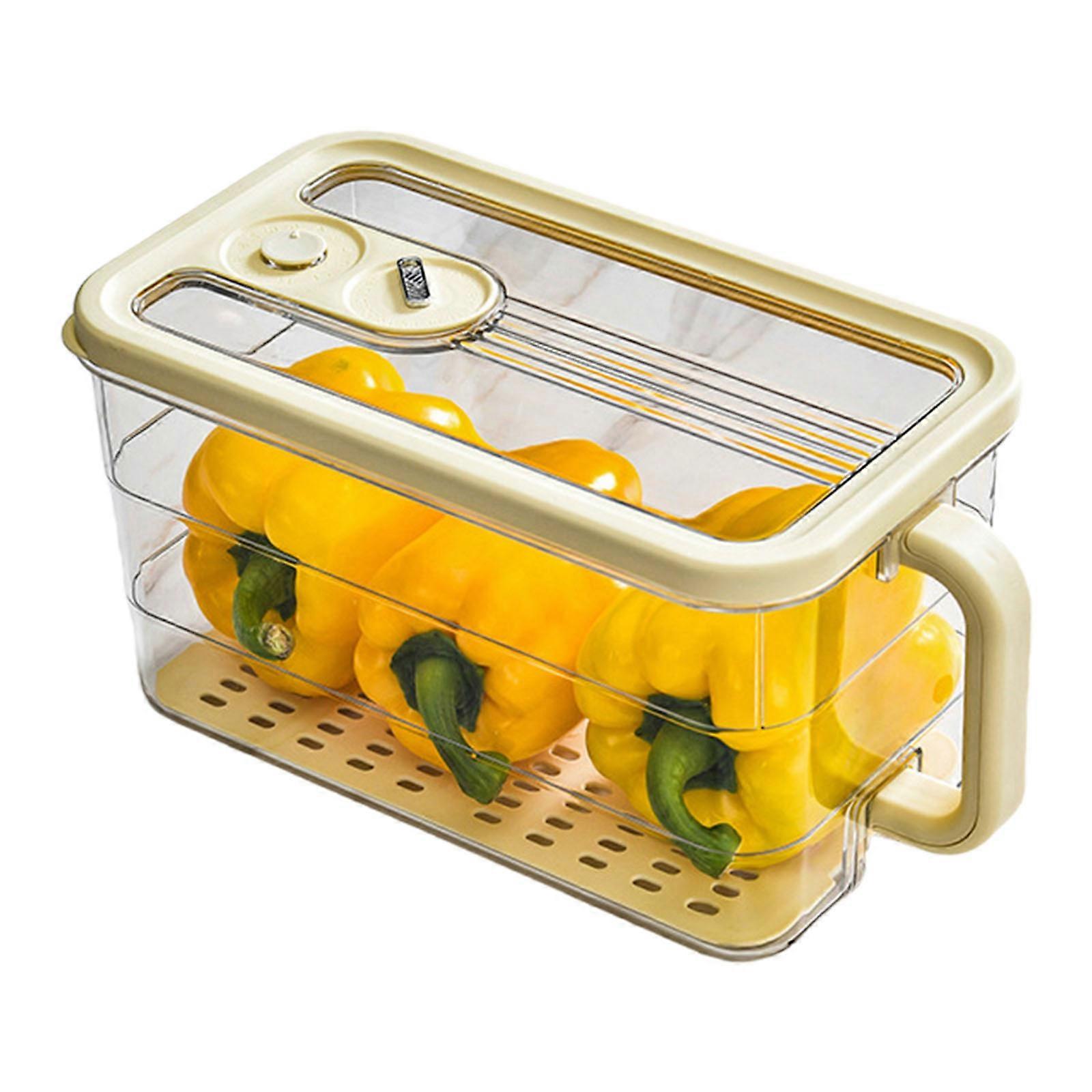 Transparent Food Storage Conntainer Detachable Handle Stackable Portable Bread Vegetables Box For Home Use Multicolor