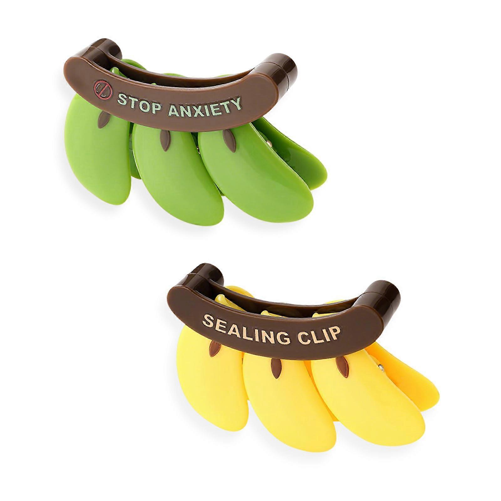 2PCS 3D Banana Fridge Magnet Clips with Dual Function Bag Sealing for Kitchen Storage