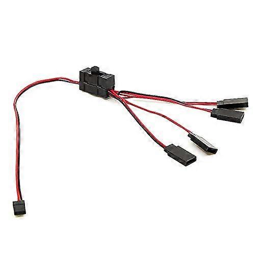 RC Servo Extension Cable 1 to 4 Y Wire with LED Light Control Switch for RC Car and Model