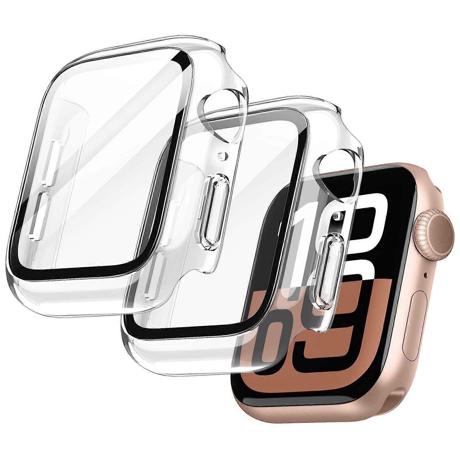 Screen Protector Case for Apple Watch Series 11/10 42mm Clear 2 Pack, Full Coverage, Easy Snap Fit