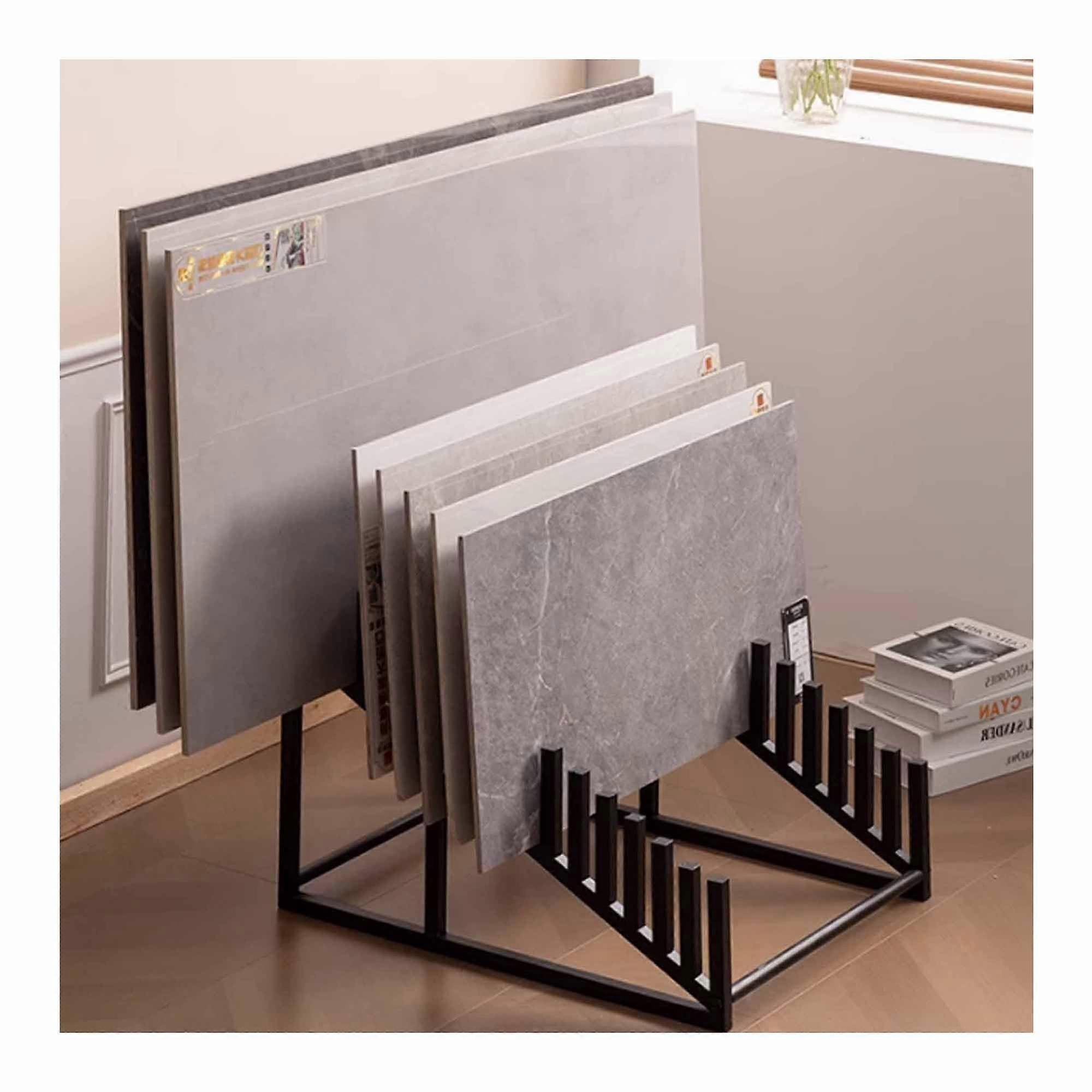 16Tier Tile Display Rack with Triangular Stable Structure for Showroom and Trade Show