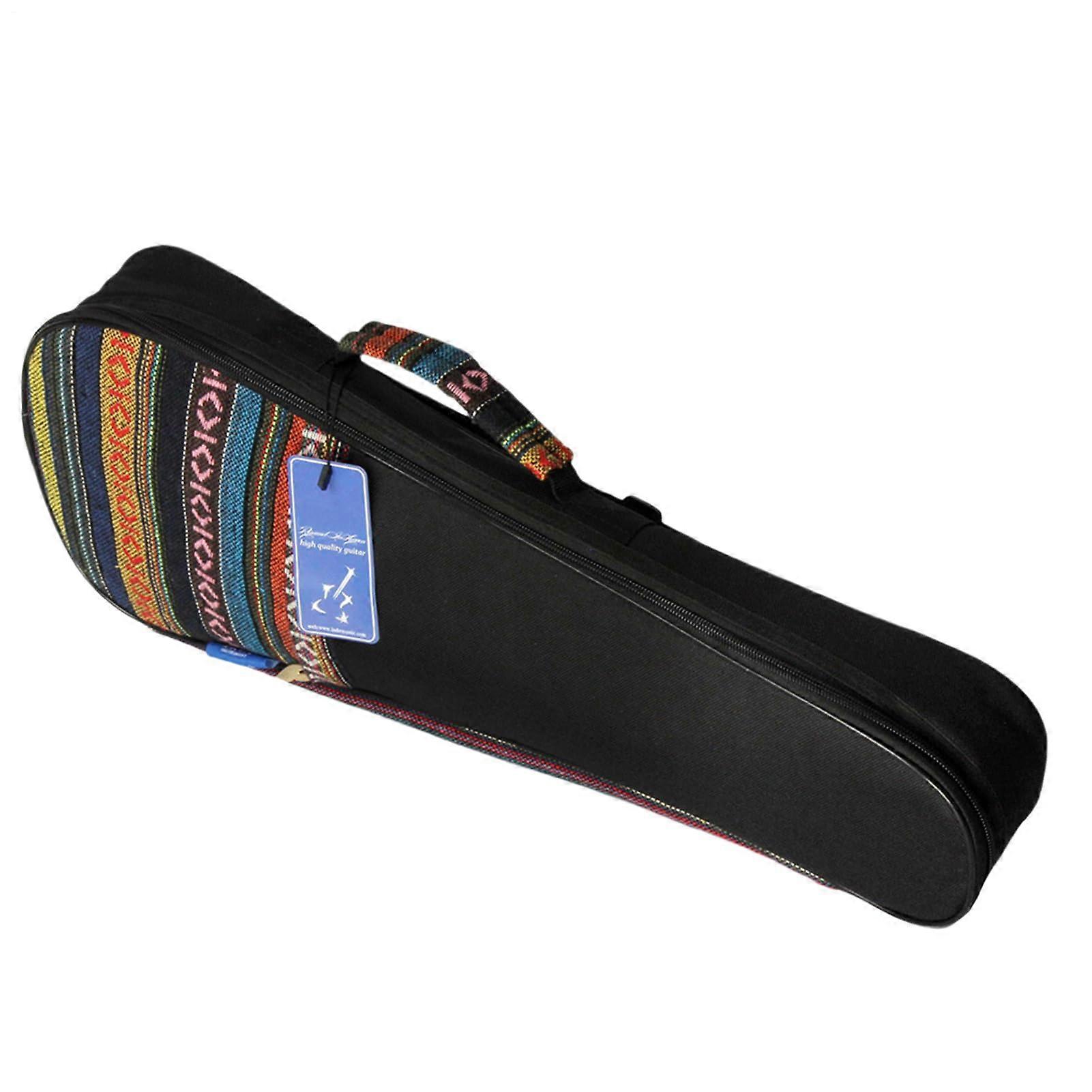 21 Inch Ukulele Bag with Thick Cotton Padding and Ethnic Pattern, Adjustable Shoulder Strap for Travel