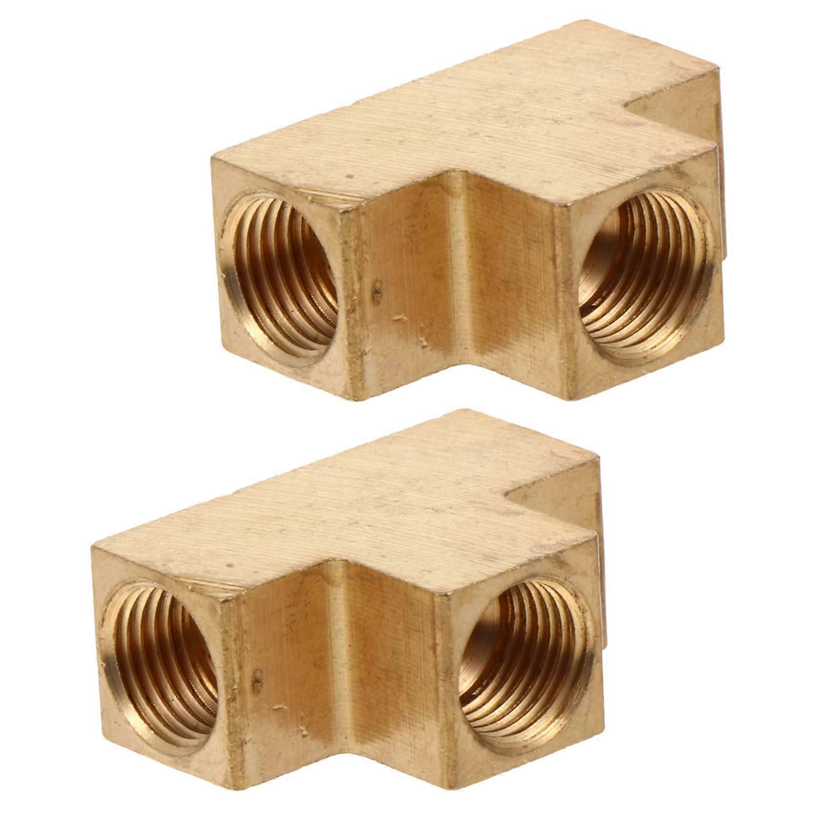 Brass Tube Connector 3 Way  Temperature SMA Fitting with Precise Thread, 2pcs