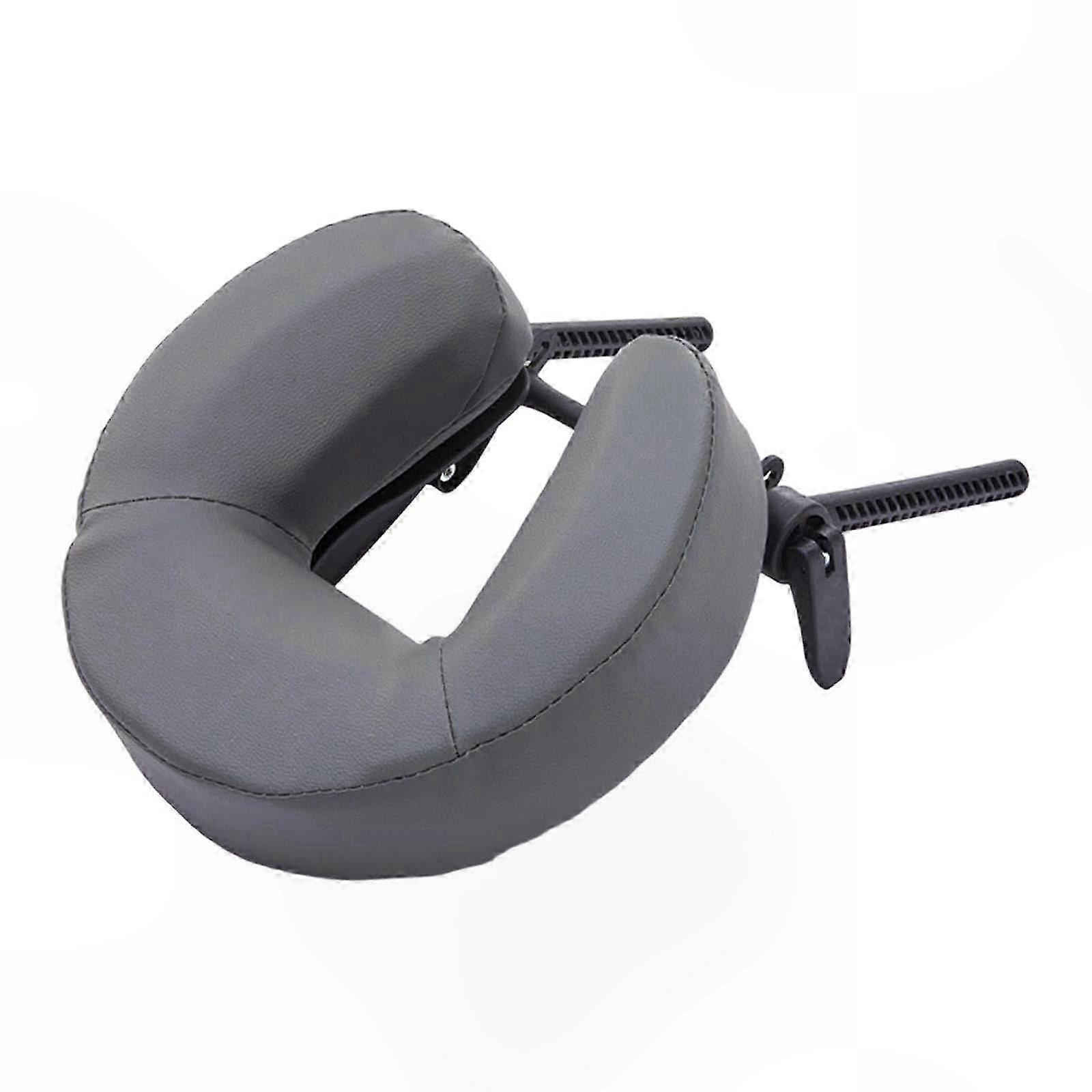 Gray Adjustable Face Cradle Pillow for Spa Bed, Ergonomic Headrest Platform with Massage Support
