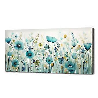Pastellblaues Frühlingsblumenfeld mit Wiesenmotiv – Buntes Stressabbau-Puzzle H2427