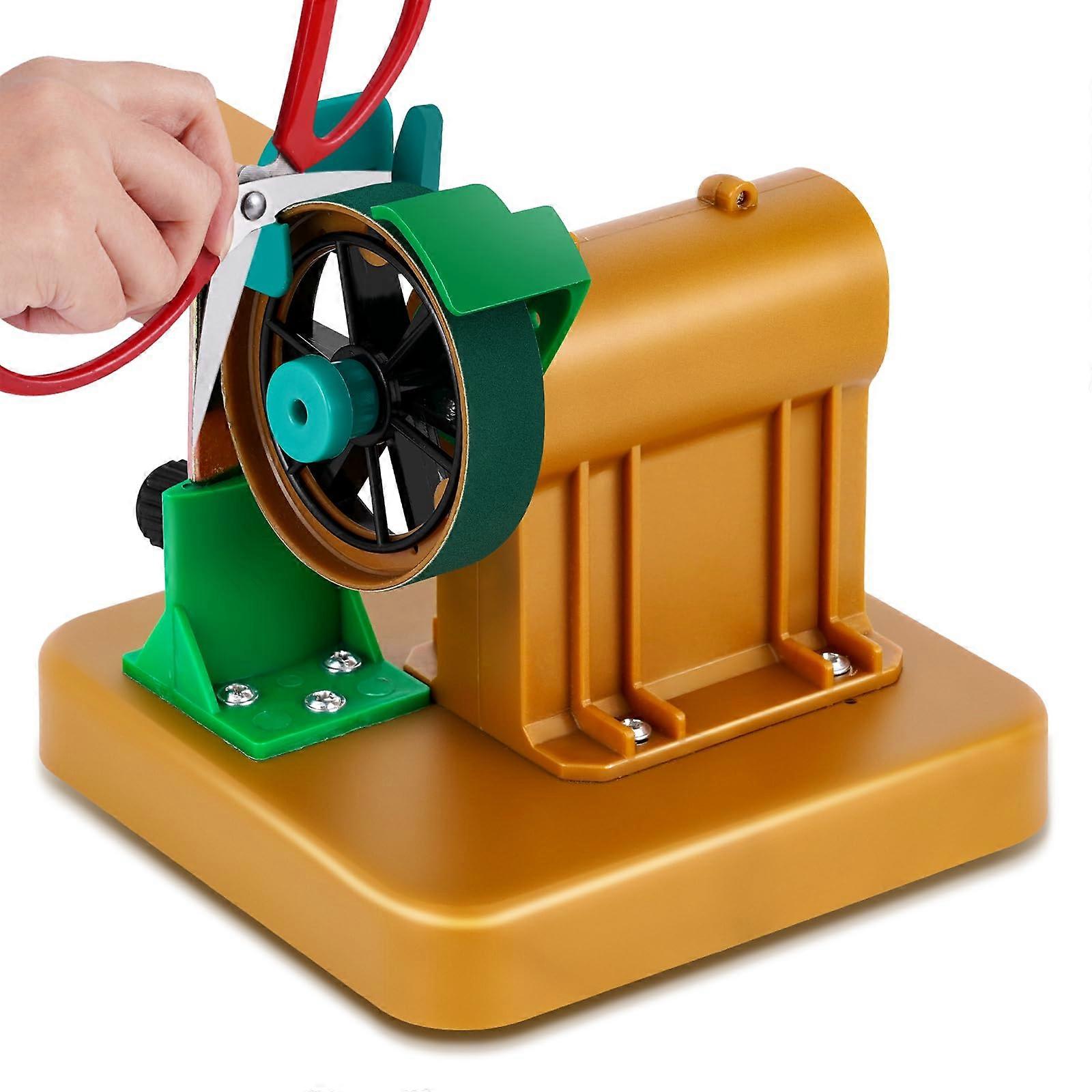 Professional Hair Scissors Sharpening Machine with 12 Sand Rings and Deburring Tool for Barbers