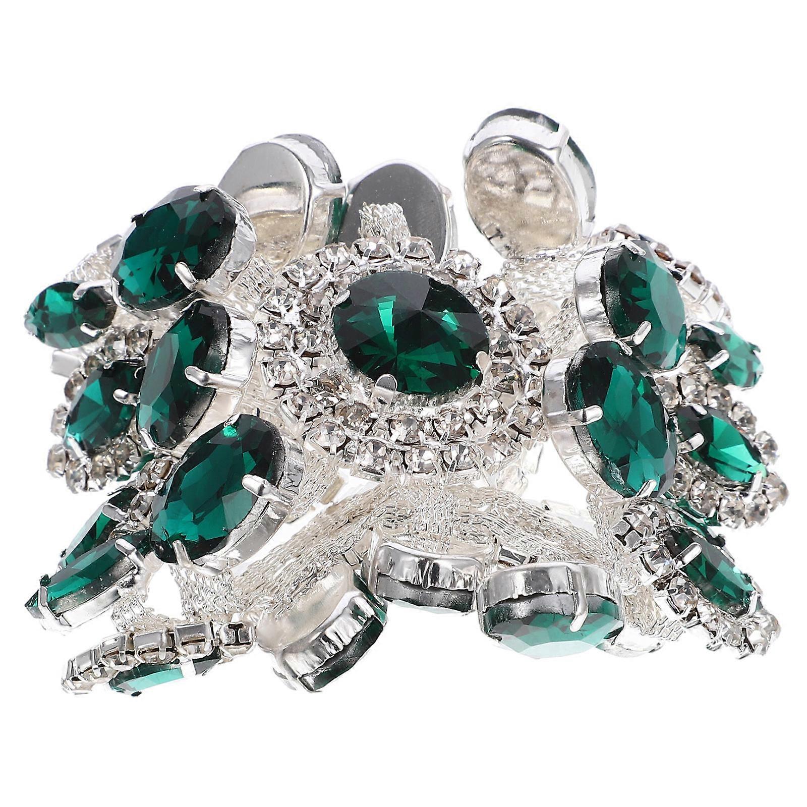 Creative Green Rhinestone Brooch Patch for Clothing DIY Decor Item