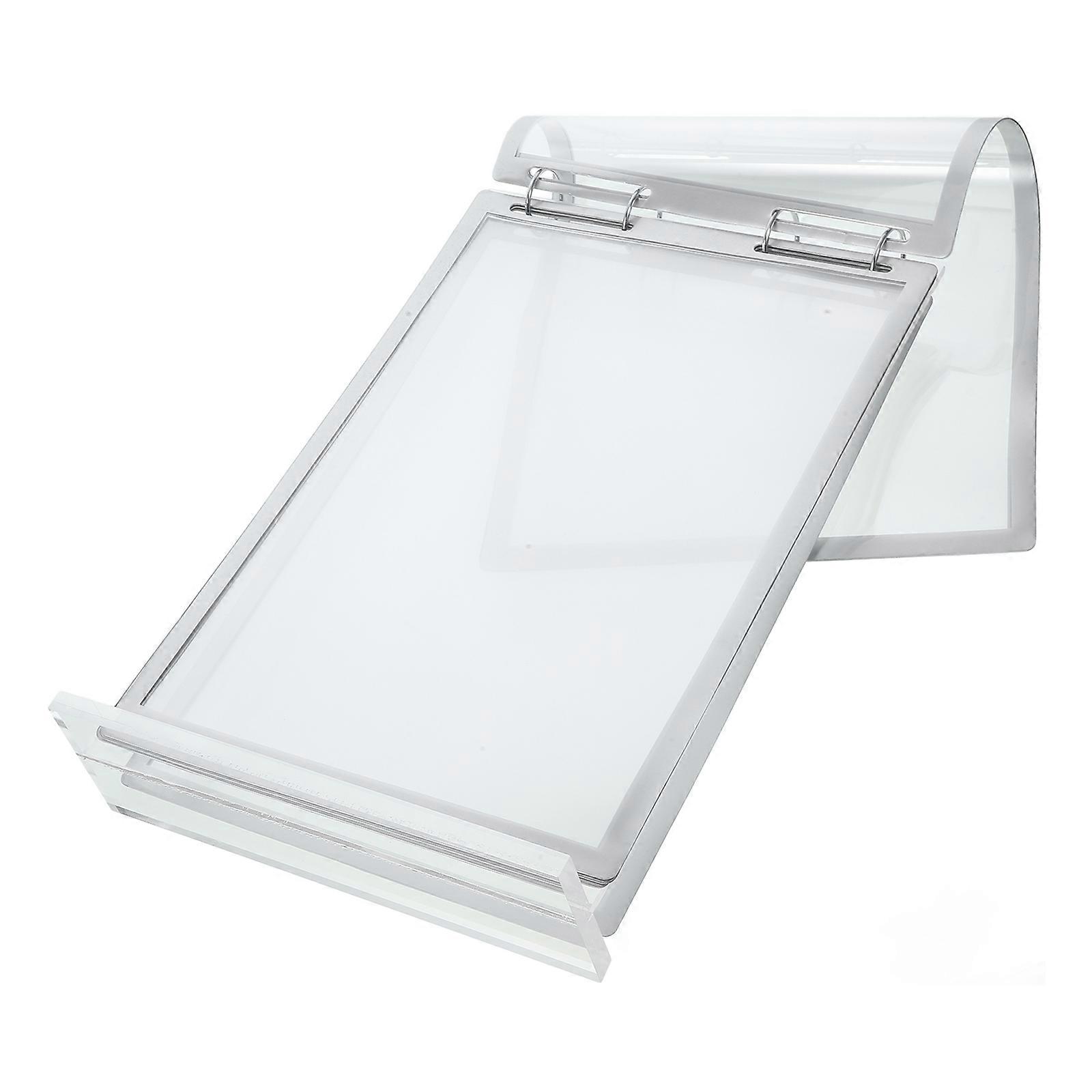 Clear Acrylic Menu Holder Stand with Flip Page for Table Display