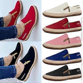 Canvas schoenen voor dames, casual schoenen, effen kleur, platformzool, touwdetails, canvas schoenen maat 41 (8.5)