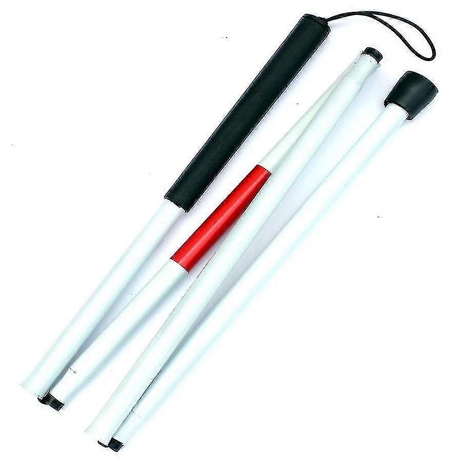 Ghyt 50 Polegadas Metal Low Vision Walking Stick, Blind Cane, Folding Cane, For Elder For Blind