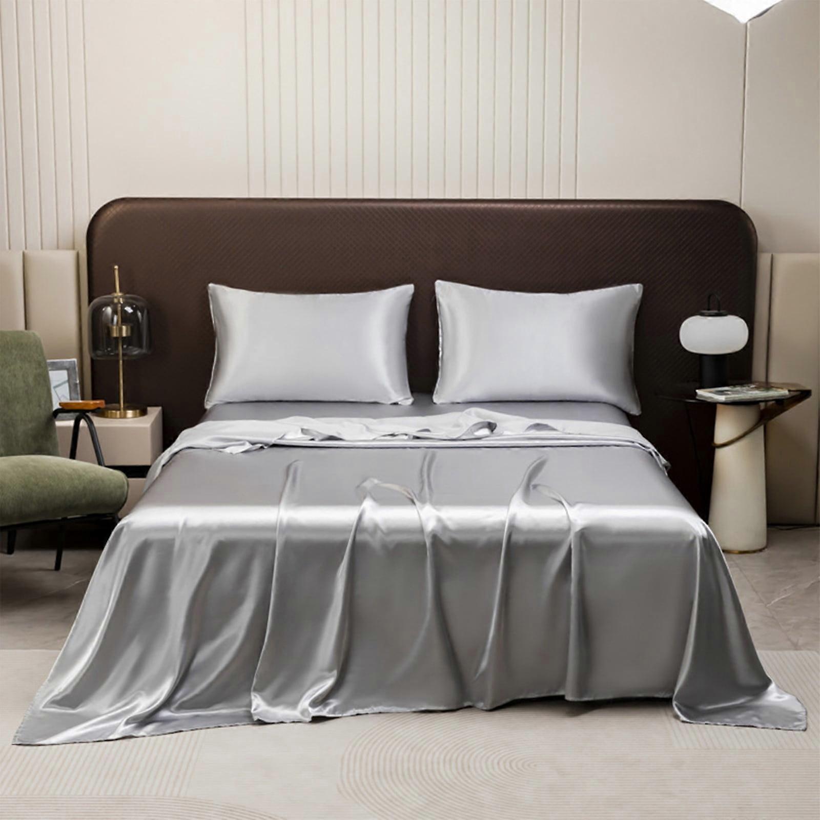 Comforter Set, Microfiber Bedding Set Soft Solid Matte Satin Hotel Silk, Wrinkle-Proof Soft Bed Set for Bedroom Decor