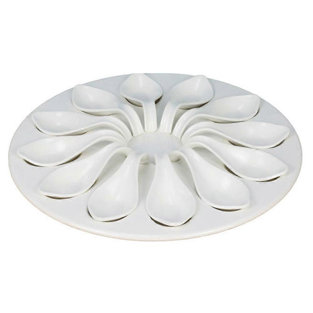 Plate Kitchen Tableware for Meatballs Storage 1Set White