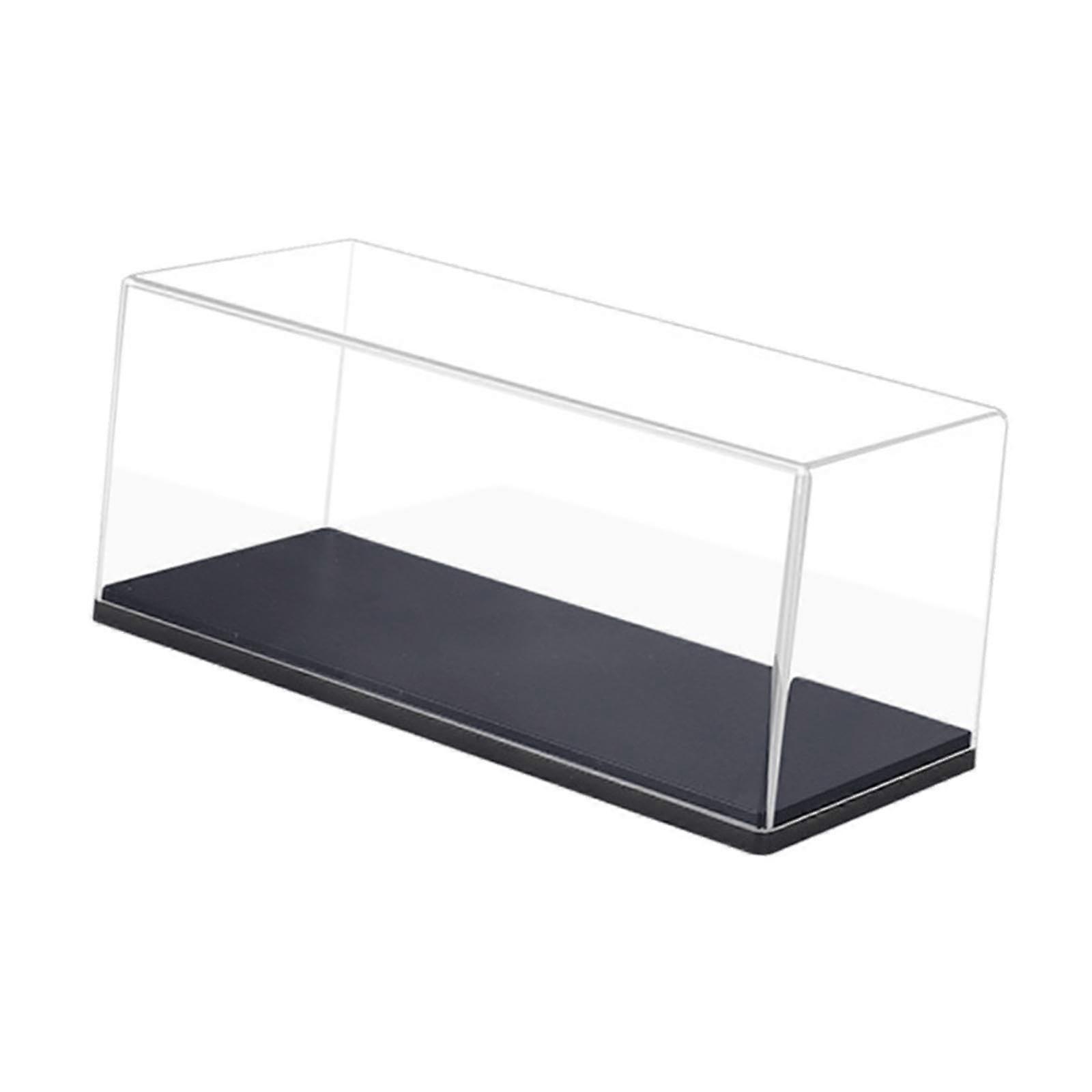Clear Acrylic 1:43 Scale Model Car Display Case with Black Base, Stackable Dustproof Showcase