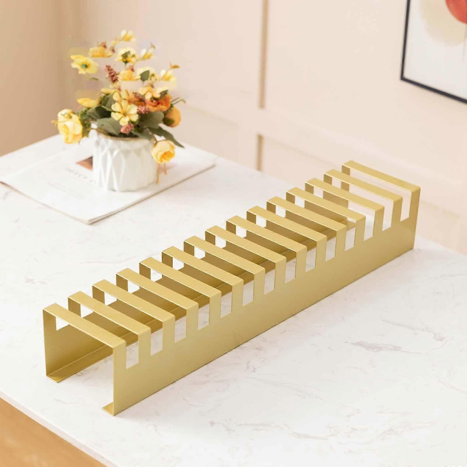Desktop Gold Tile Display Rack, MultiLayer Ceramic Sample Holder for Marble Slabs and Building Materials