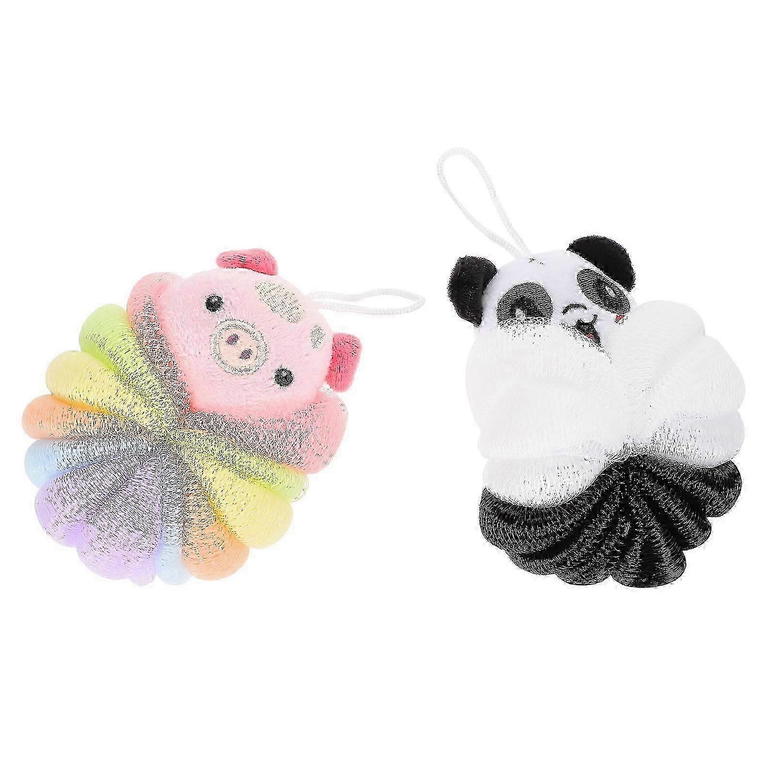 2pcs Shower Loofah Body Cleaning Sponge Set