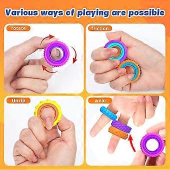 Fidget Toys Bulk voor Kinderen: 100 stuks vingerdraairingen - Schatkist met prijzen voor in de klas - Sensorisch speelgoed met textuur voor stressverlichting bij autisme - Paasbas