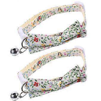 Adjustable Cat Collar with Bell Pet Collar for 4Pcs Cute Bow Tie Cat Gift