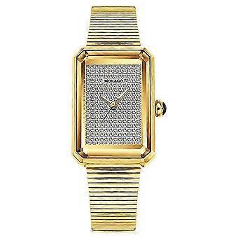 Reloj de lujo MOKAGO de oro con esfera de diamantes brillantes: un elegante reloj de moda para mujer.