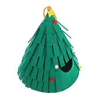 Grünes Filz-Weihnachtsbaum-Versteck für Hamster, waschbares Haustierbett
