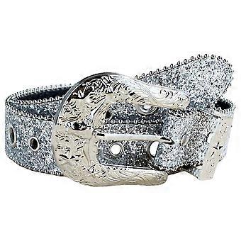 Shimmering Sequined Belt Girl Engraved Buckle Belt 2000s Waistband Punk Waistbelt Bead Trim Belt Aesthetic Waist Accessory Black New