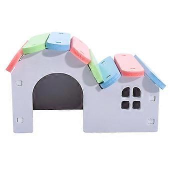 Färgrik hamster Litet hus Delikat hamster Sovbädd Ekologisk bräda leksak Litet djur Boande Livsmiljö för butik Butik Hem Sovsal