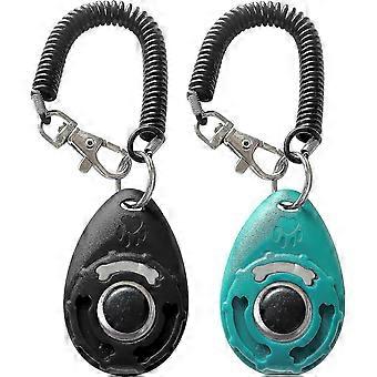 Pet Training Clicker With Wrist Strap - Dog Training Clickers (new Black + Blue)