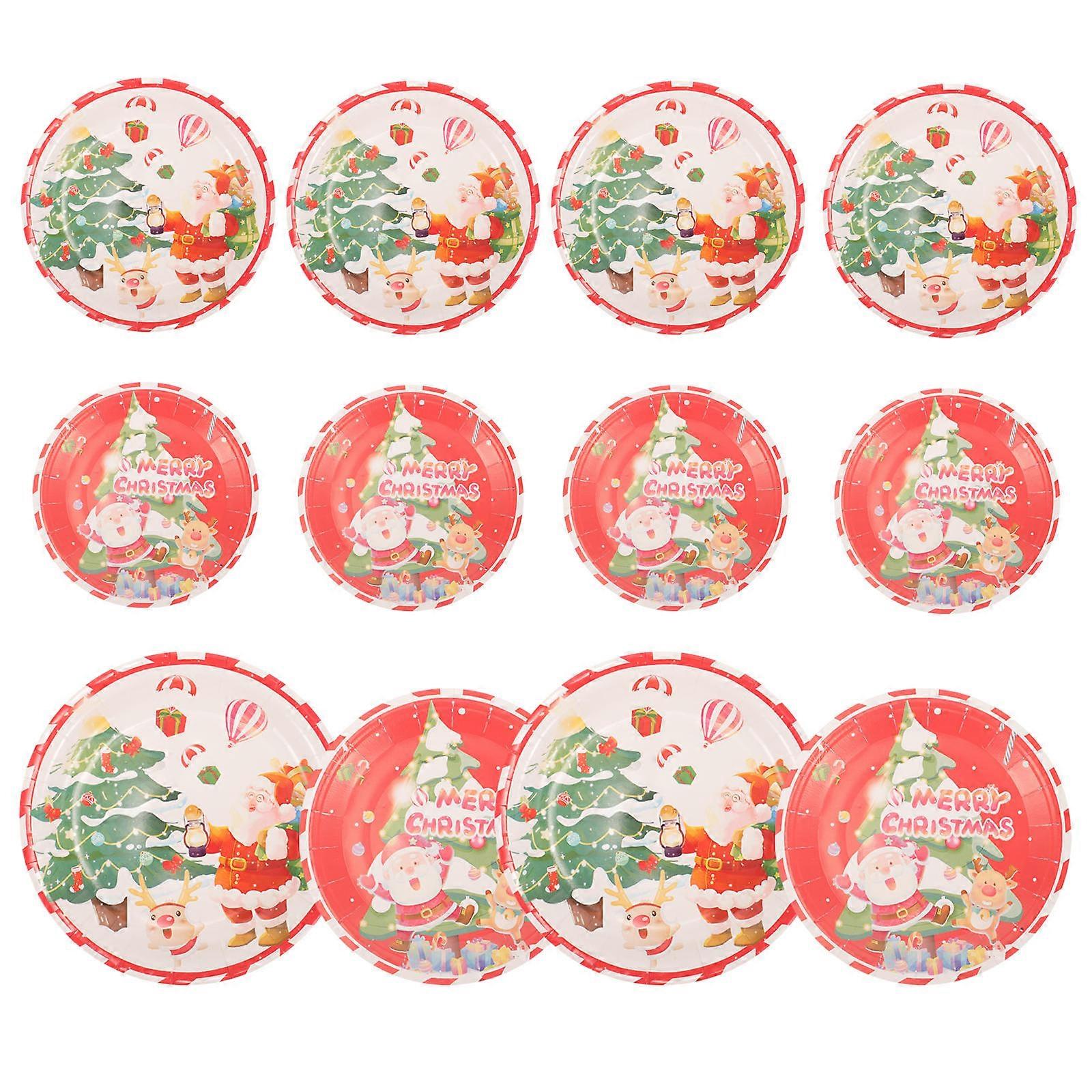 1 Set 20 Stück Weihnachtsmottoparty Pappteller Einwegteller (sortierte Farbe)