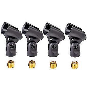 4 Stück Universal-Mikrofon-Clip-Halter mit 5/8-Zoll-Stecker-auf-3/8-Zoll-Innenmutter-Adaptern
