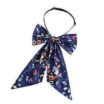 Oversized das/sjaal van chiffon met print en afneembare kraag, een elegant accessoire voor op kantoor of bij formele gelegenheden.
