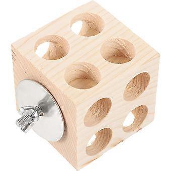 Parrot Chewing Toy Bird Wooden Block for Biting Beige Wood