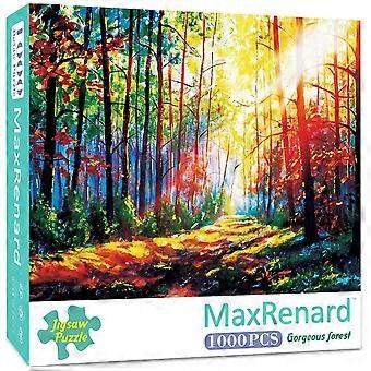 Colorful Nature Jigsaw Puzzle 1000 Pieces for Adults Gorgeous Forest Amazing Scenery Home Wall Decoration Family Game Gift