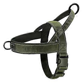 Heavy Duty Padded Nylon Dog Harness with Handle and Reflective for Outdoor Walking and Training