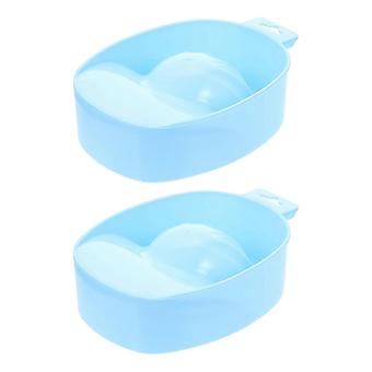 Tigela de imersão para manicure, azul, em plástico, para unhas decoradas, conjunto de 2 peças, ferramentas de spa.
