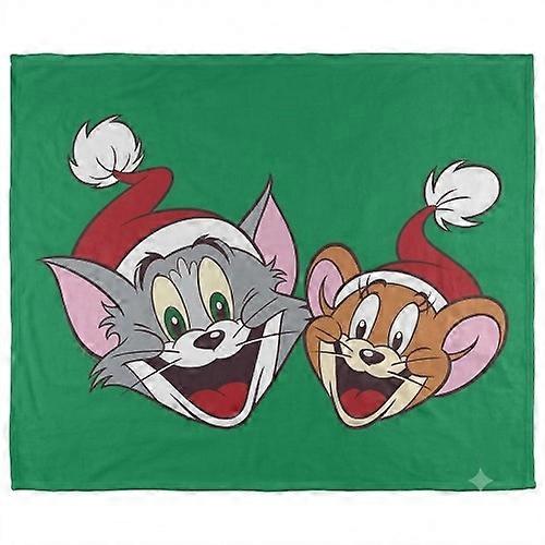 Tom and Jerry Santa Hat Blanket