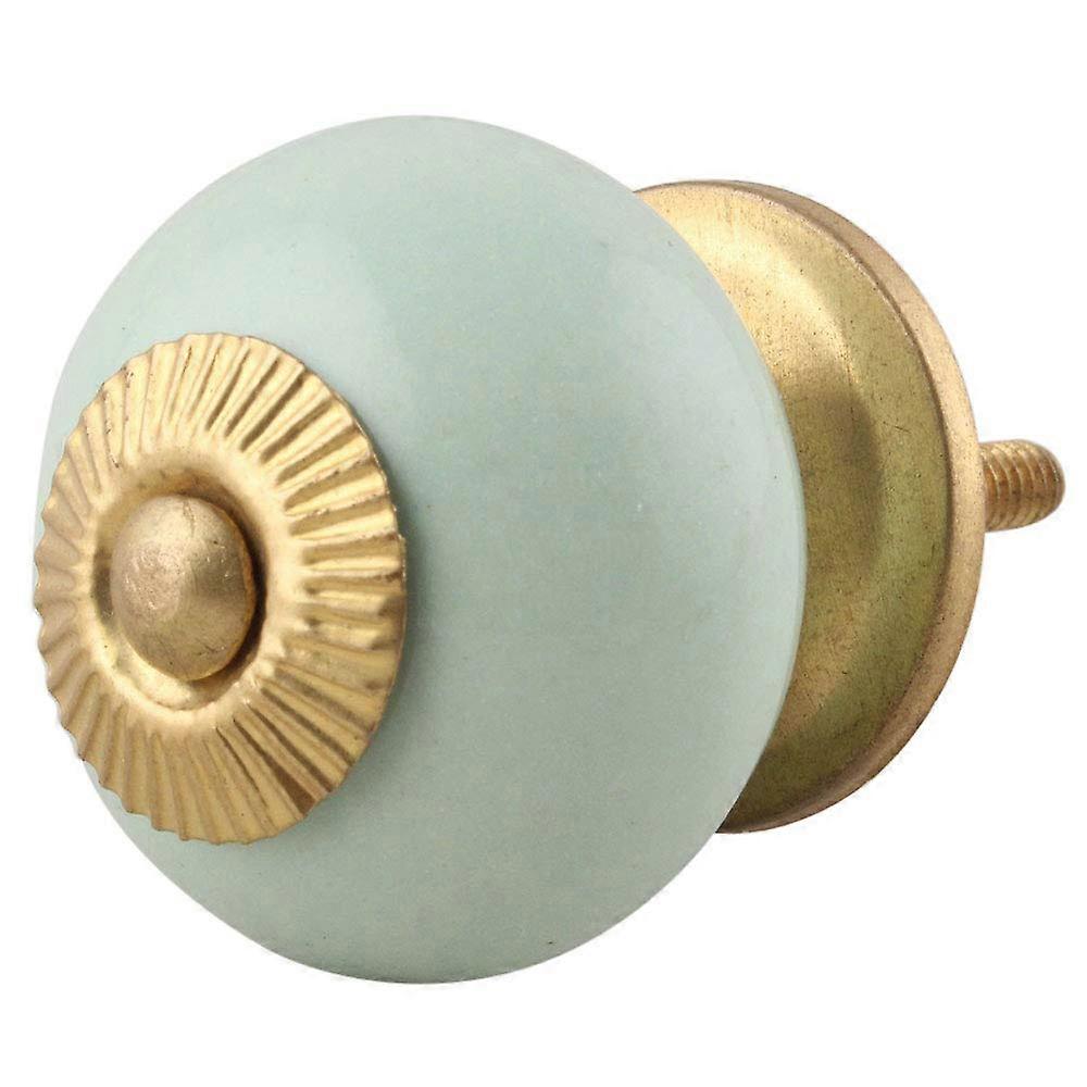 6 Pack Green Ceramic Cabinet Knobs and Drawer Pulls Set Handmade Vintage Farmhouse Style
